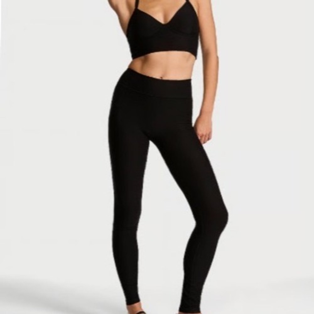 Victoria's Secret VSX Luxmarl Leggings‎ Women Large Black New With Tags